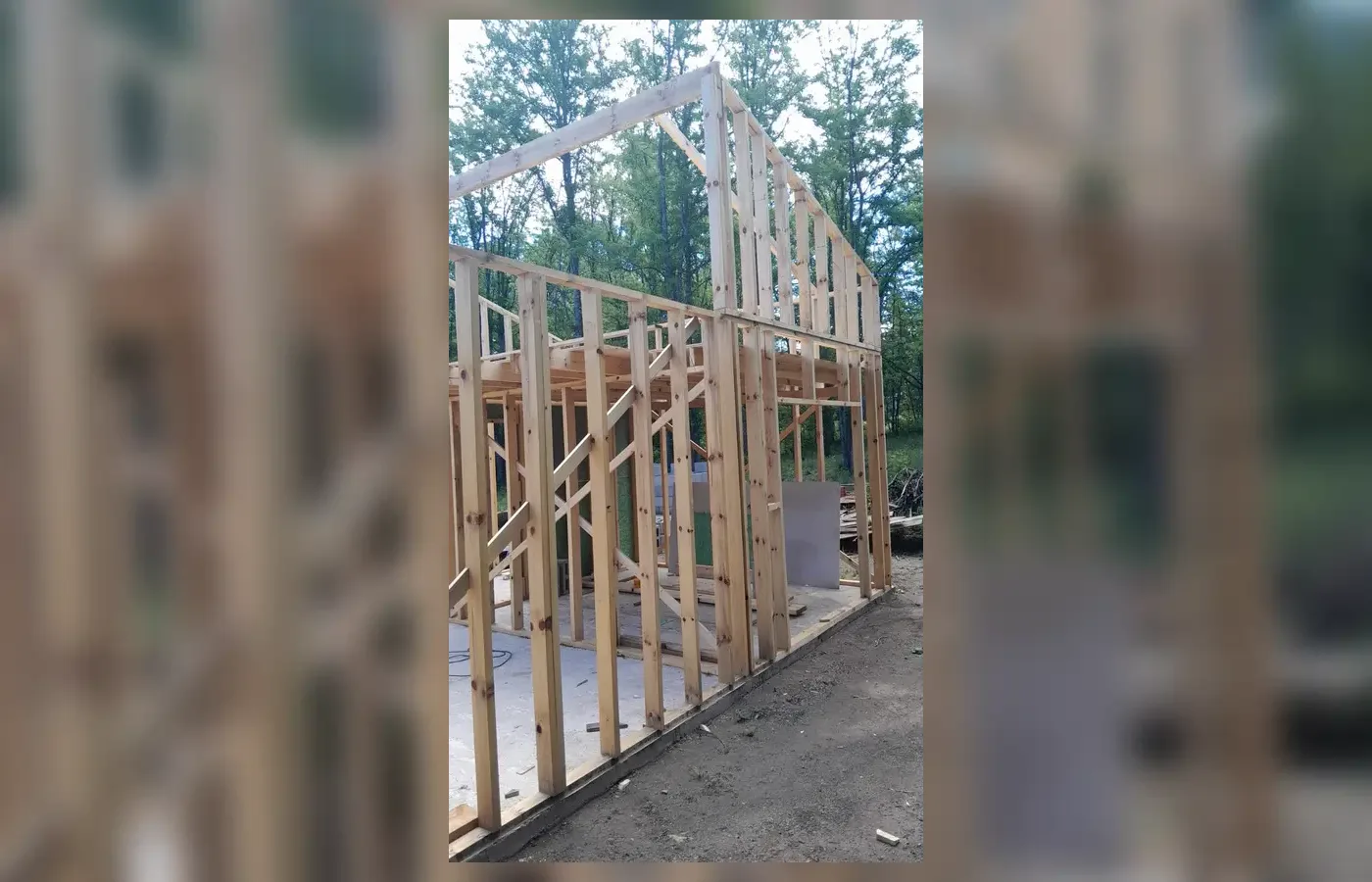 M&oacute;dulo estructural Wood Frame en obra