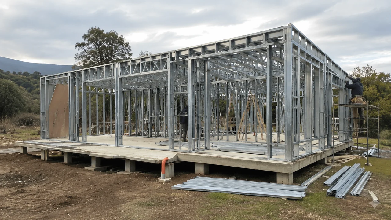 Estructura de Steel Framing sobre fundaciones