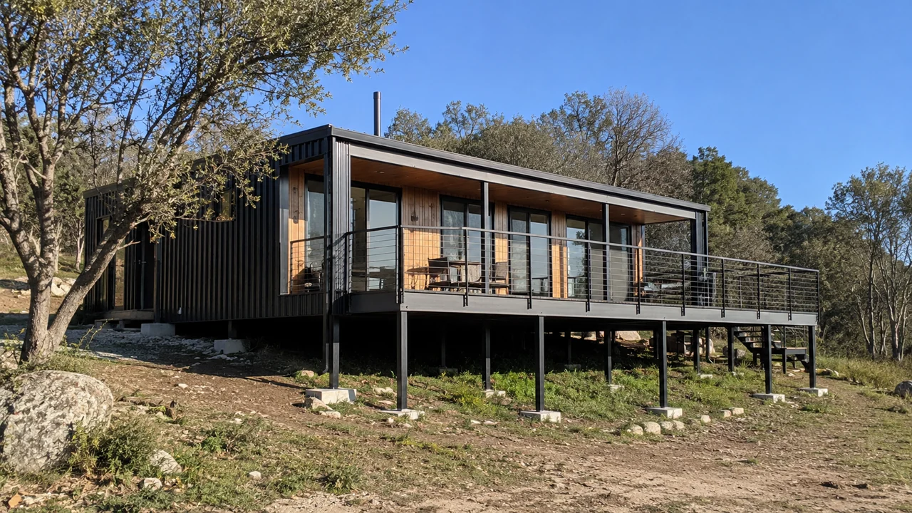 Cabaña moderna liviana terminada