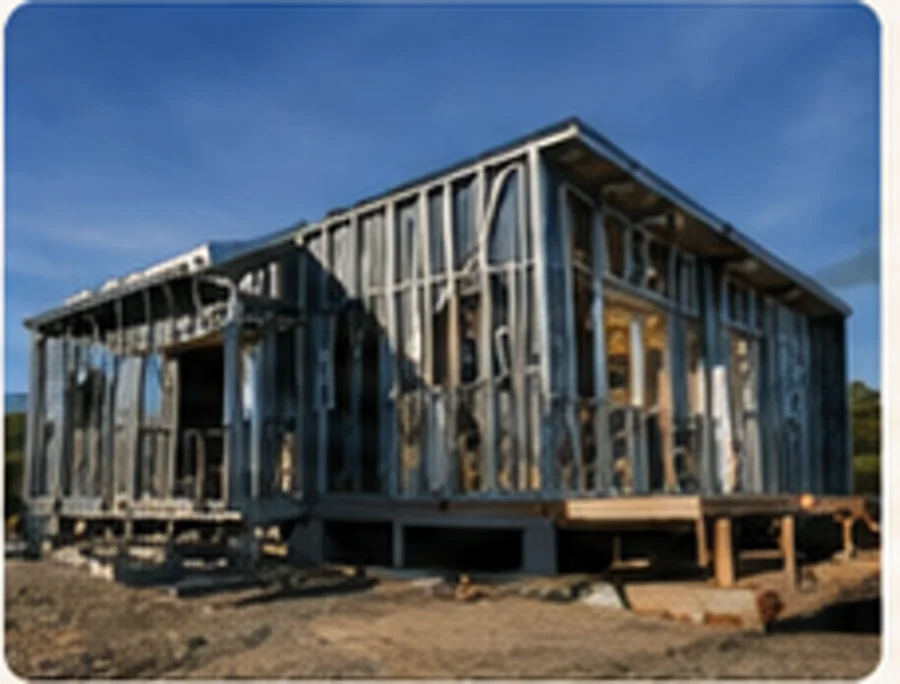 Vivienda en Steel Framing durante montaje