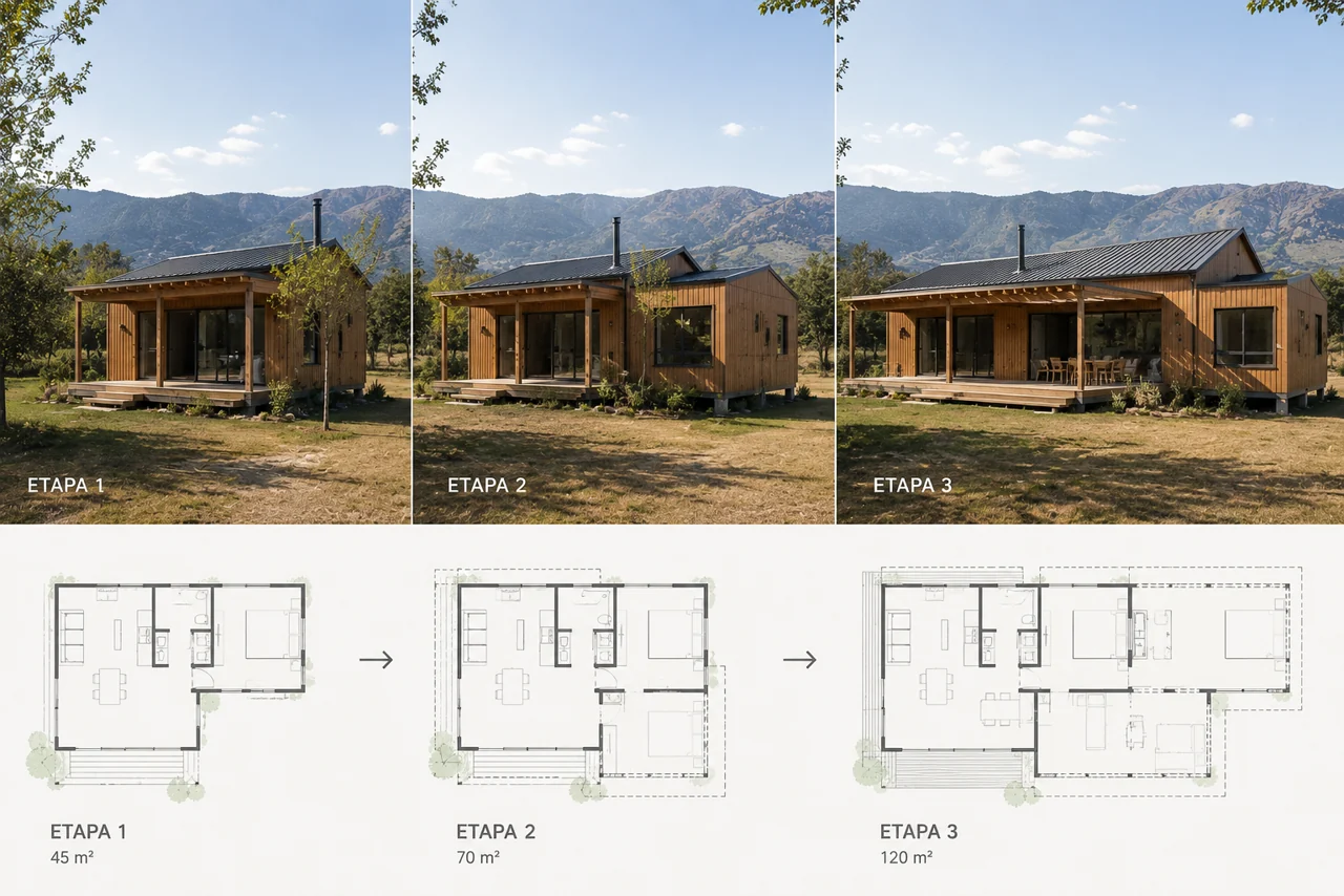 Diseño flexible para vivienda Wood Framing